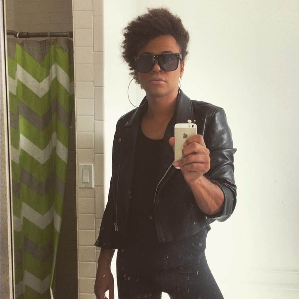 Vegan Cropped Leather Biker Jacket w/ zippers